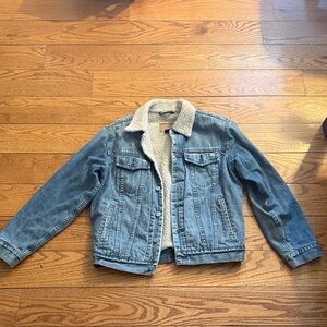 Denim Sherpa-Lined Small Men Jacket